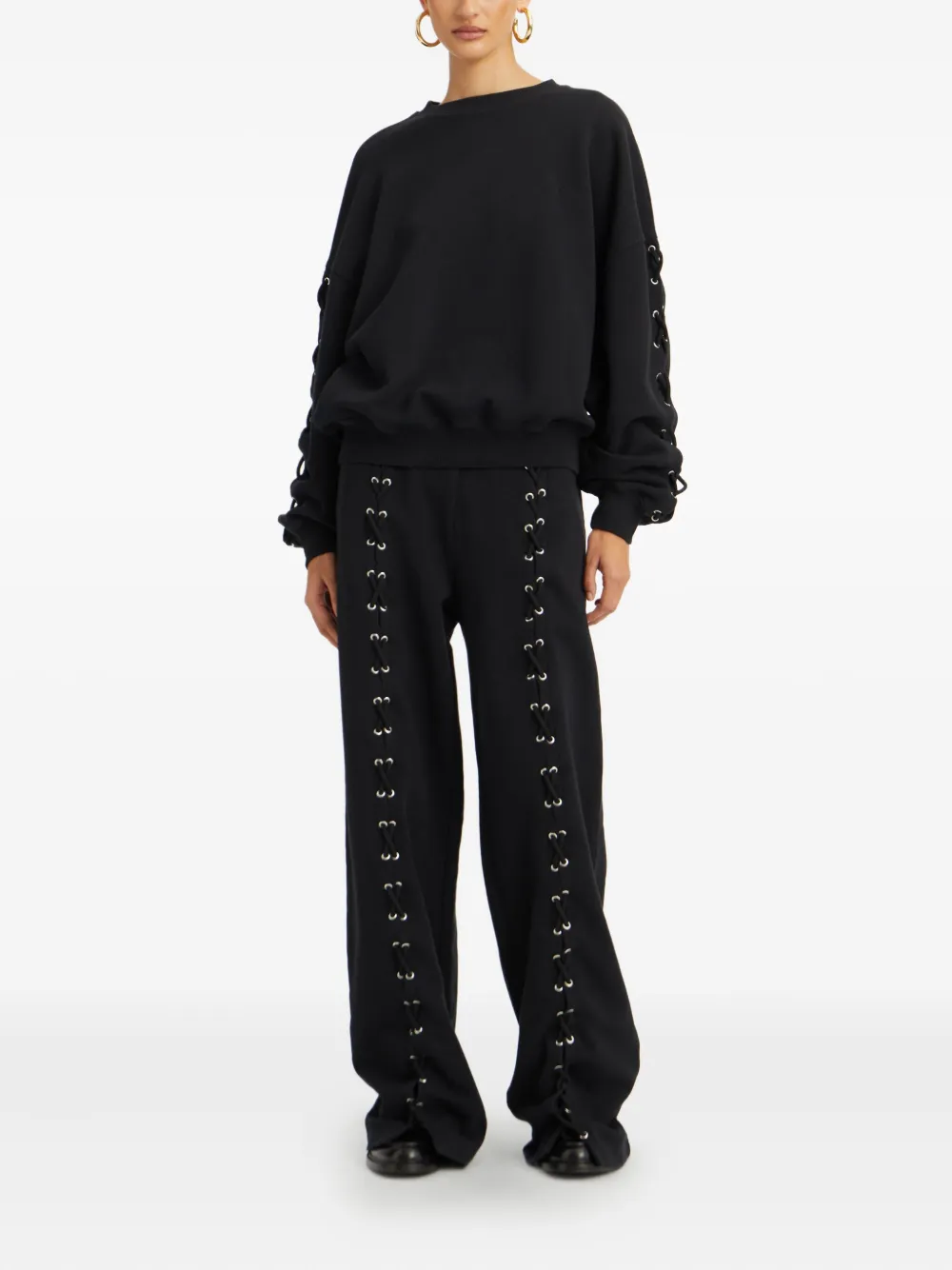 ROTATE BIRGER CHRISTENSEN Sweater met veters Zwart