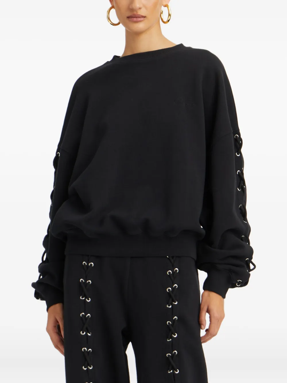 Rotate Birger Christensen Lace-up Sleeve Sweatshirt