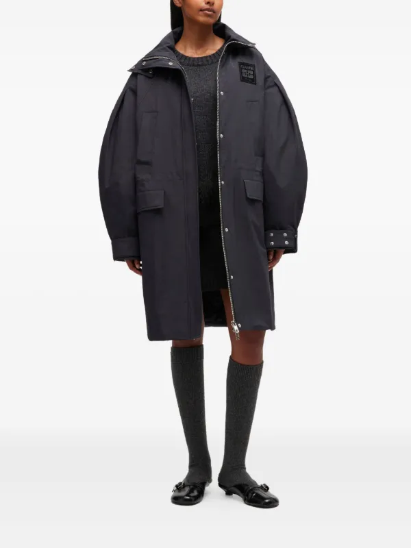 GANNI リップストップ パーカーコート | グレー | FARFETCH JP
