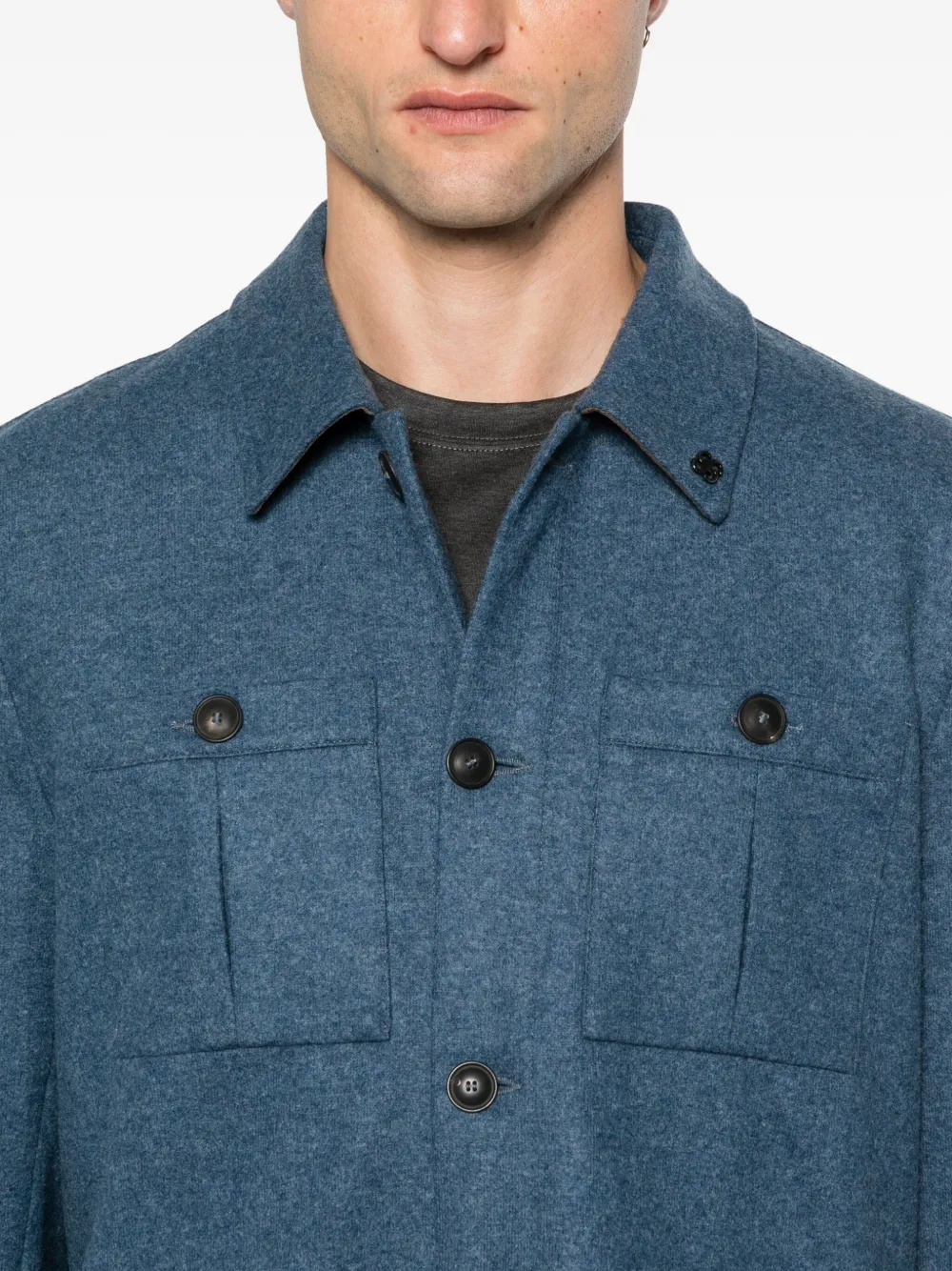 Gran Sasso Button-fastening Patch-pocket Jacket In Blue