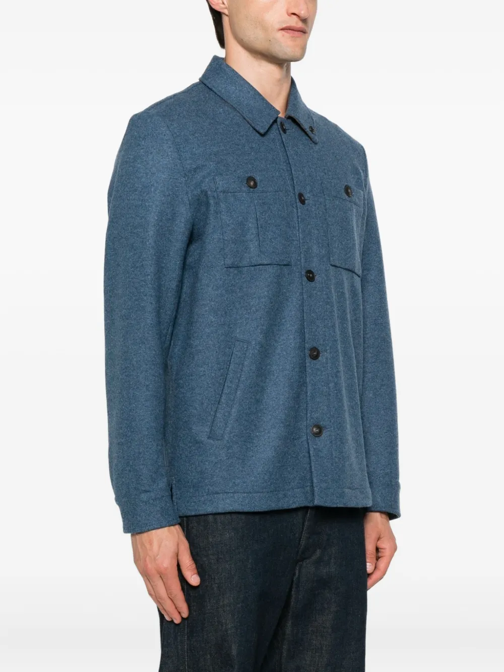 Gran Sasso Button-fastening Patch-pocket Jacket In Blue