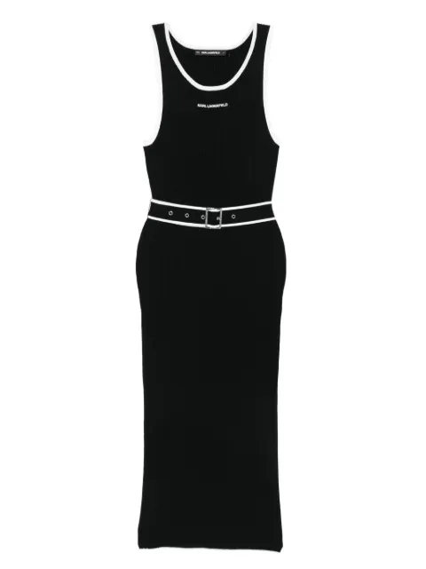 Karl Lagerfeld ribbed belt-detail dress