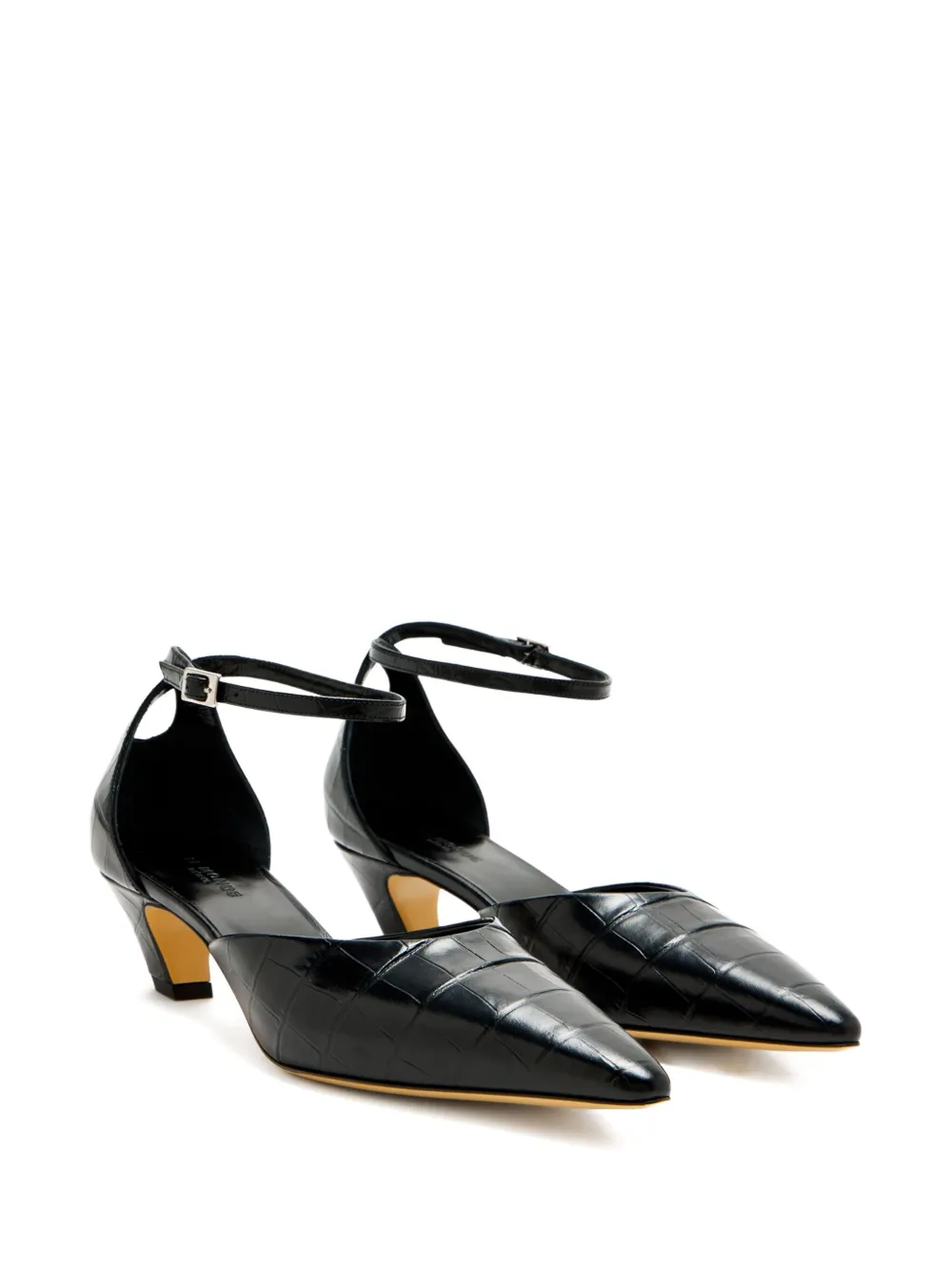 Le Monde Beryl 45mm crocodile-effect pumps Black