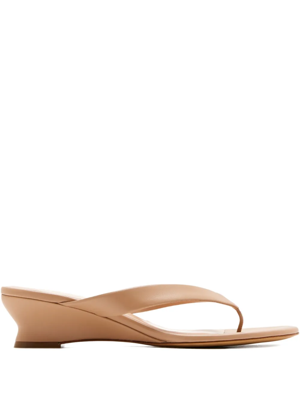 Le Monde Beryl 40mm Micro-wedge Thong Sandals In Neutral