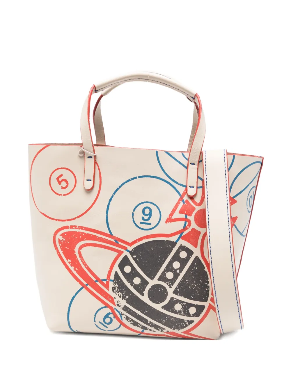Vivienne Westwood Orb-print Leather Tote Bag In Neutral