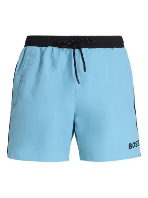 BOSS shorts de playa con cordones en la pretina