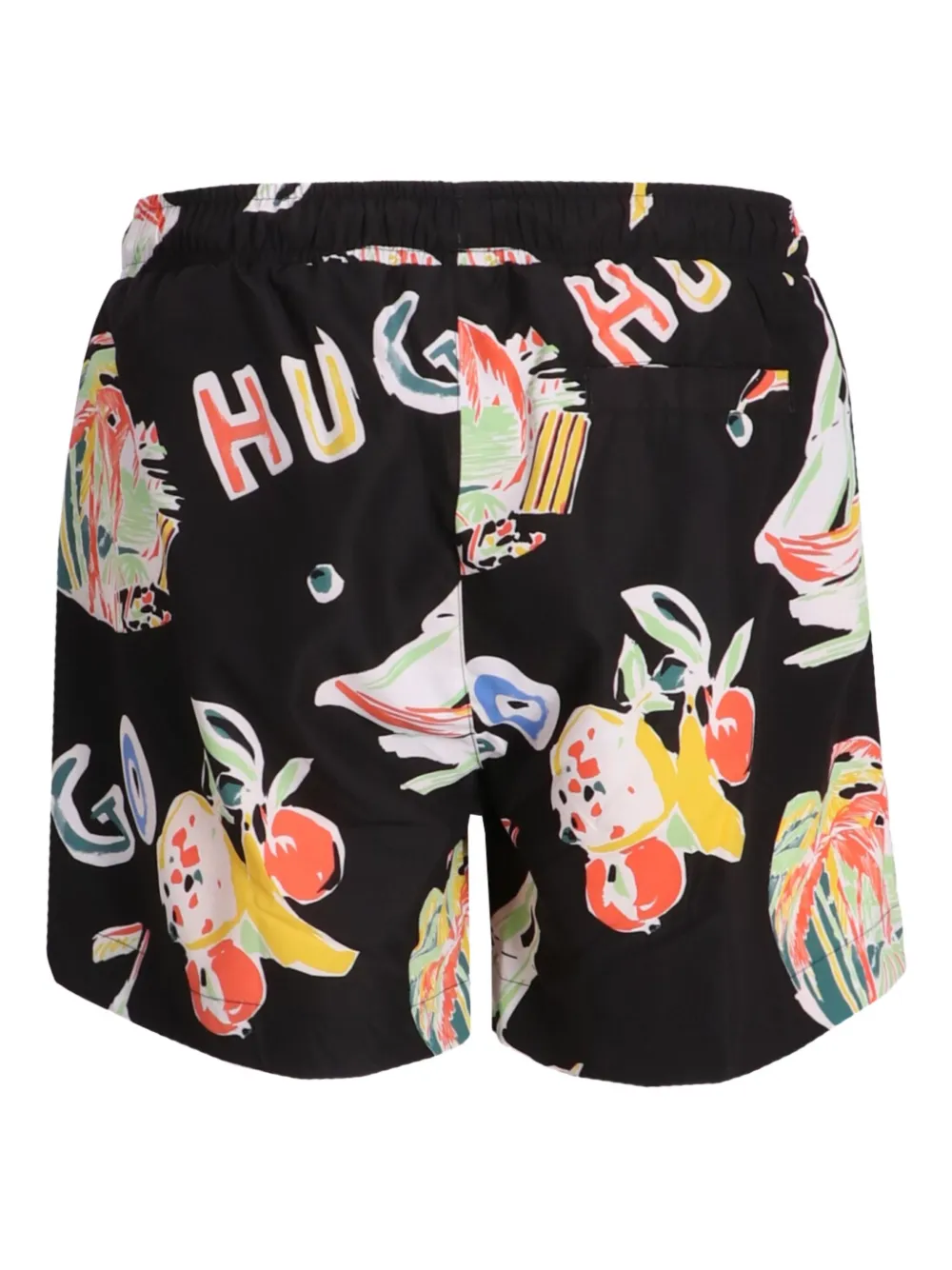 HUGO Zwembroek met grafische print Zwart