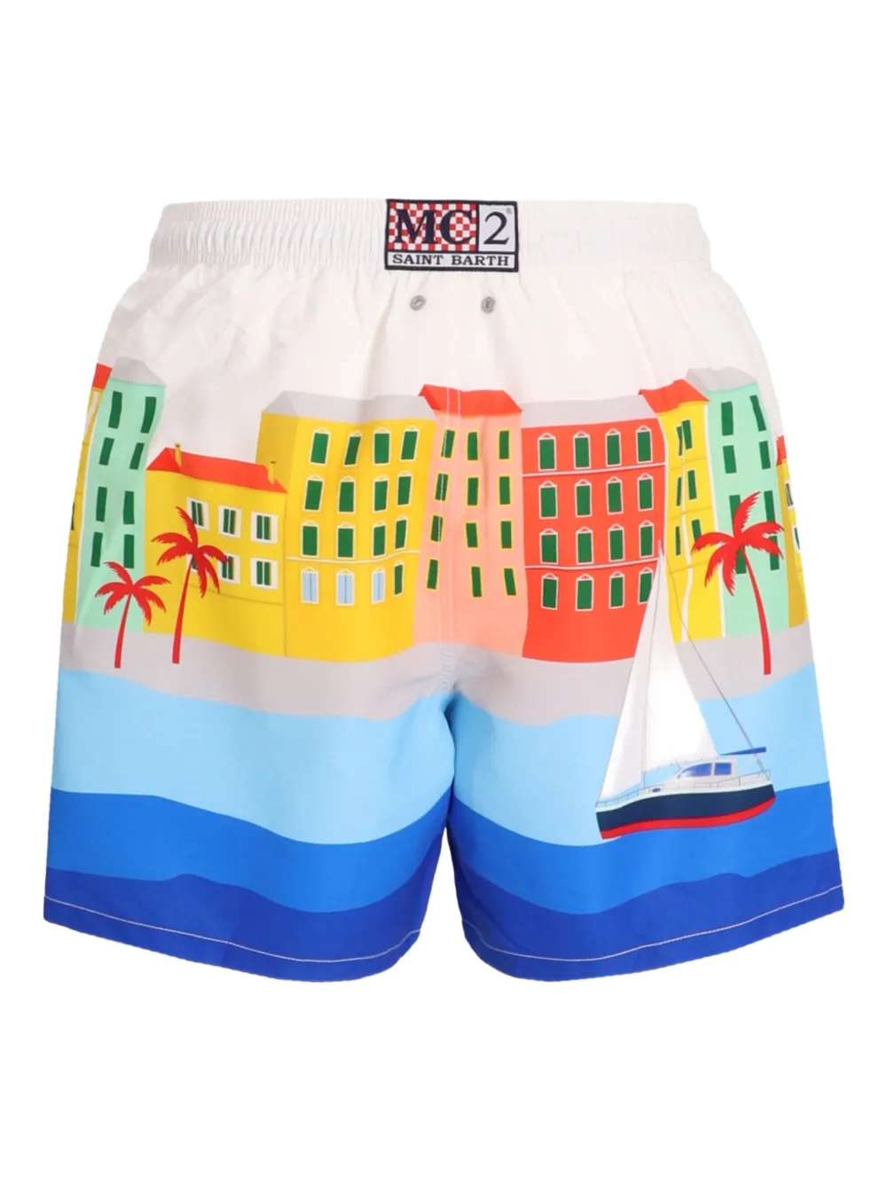 MC2 Saint Barth Zwembroek met grafische print Wit