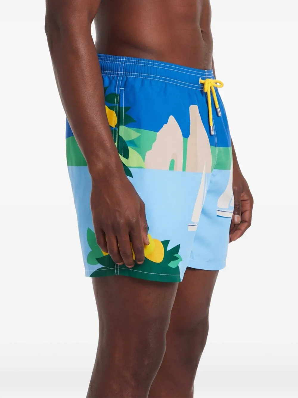 MC2 Saint Barth Zwembroek met zeilbootprint Blauw