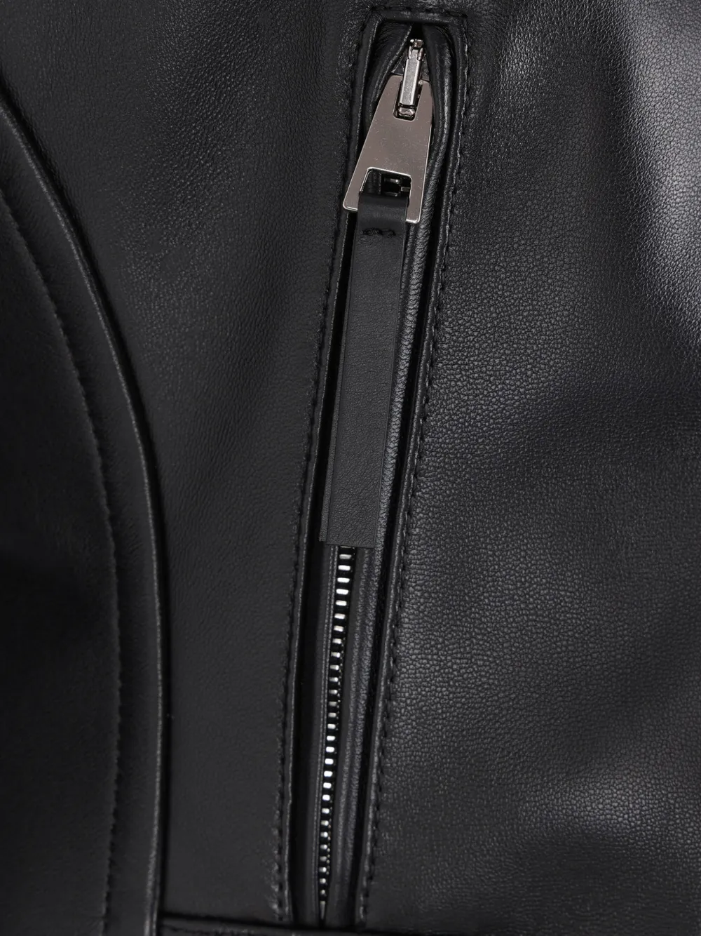 Givenchy Leather Cocoon Waisted Biker Jacket In Black