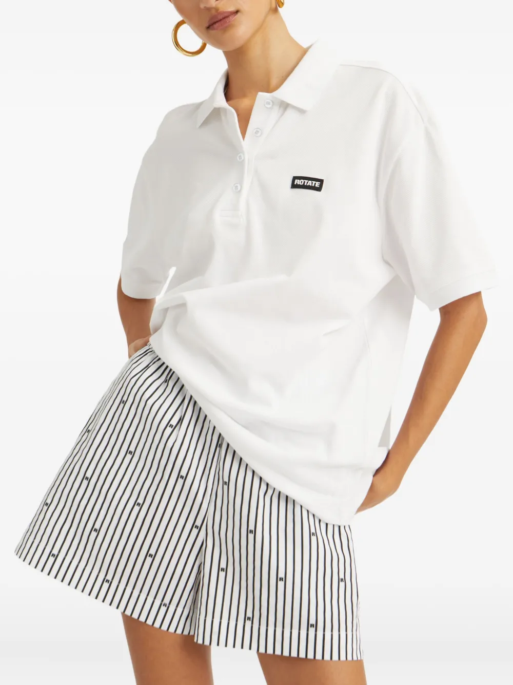 ROTATE BIRGER CHRISTENSEN Polotop met logoplakkaat Wit
