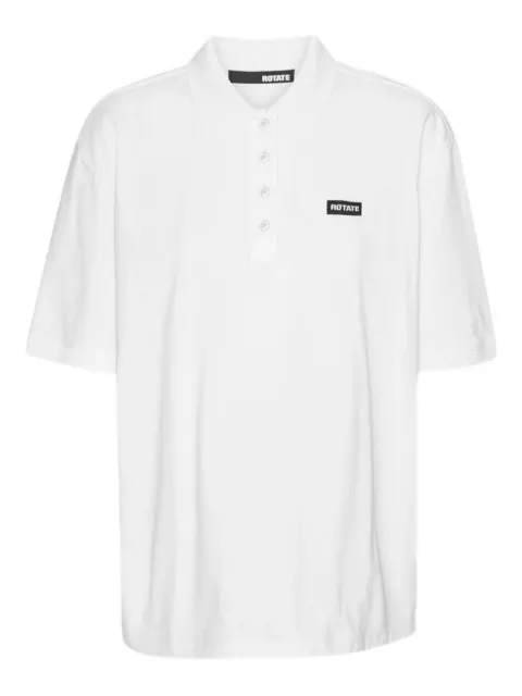 ROTATE BIRGER CHRISTENSEN logo-plaque cotton polo top