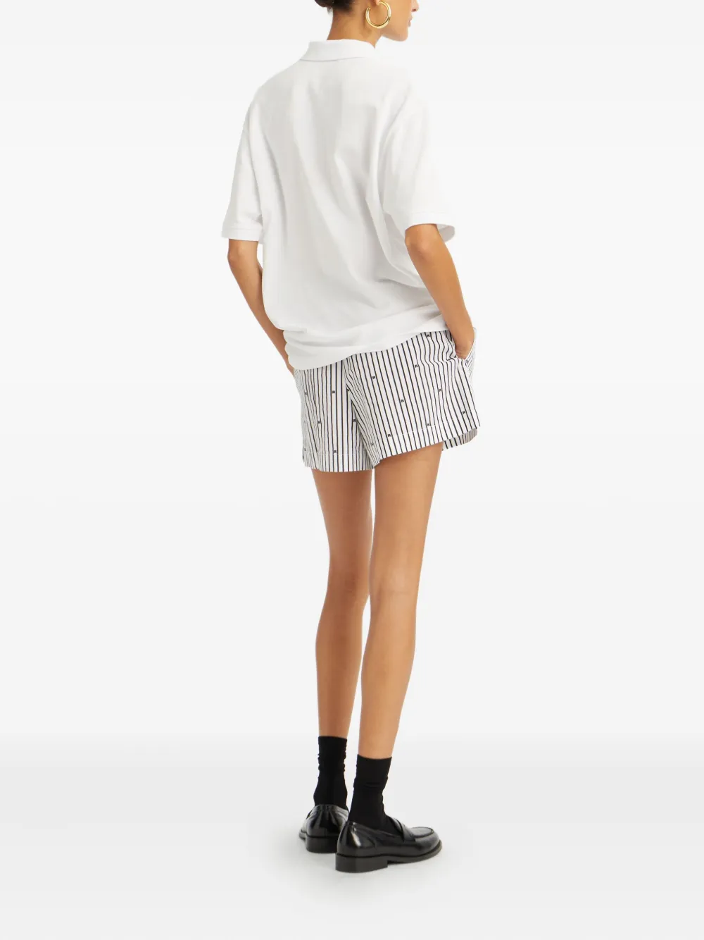 ROTATE BIRGER CHRISTENSEN Gestreepte shorts Wit