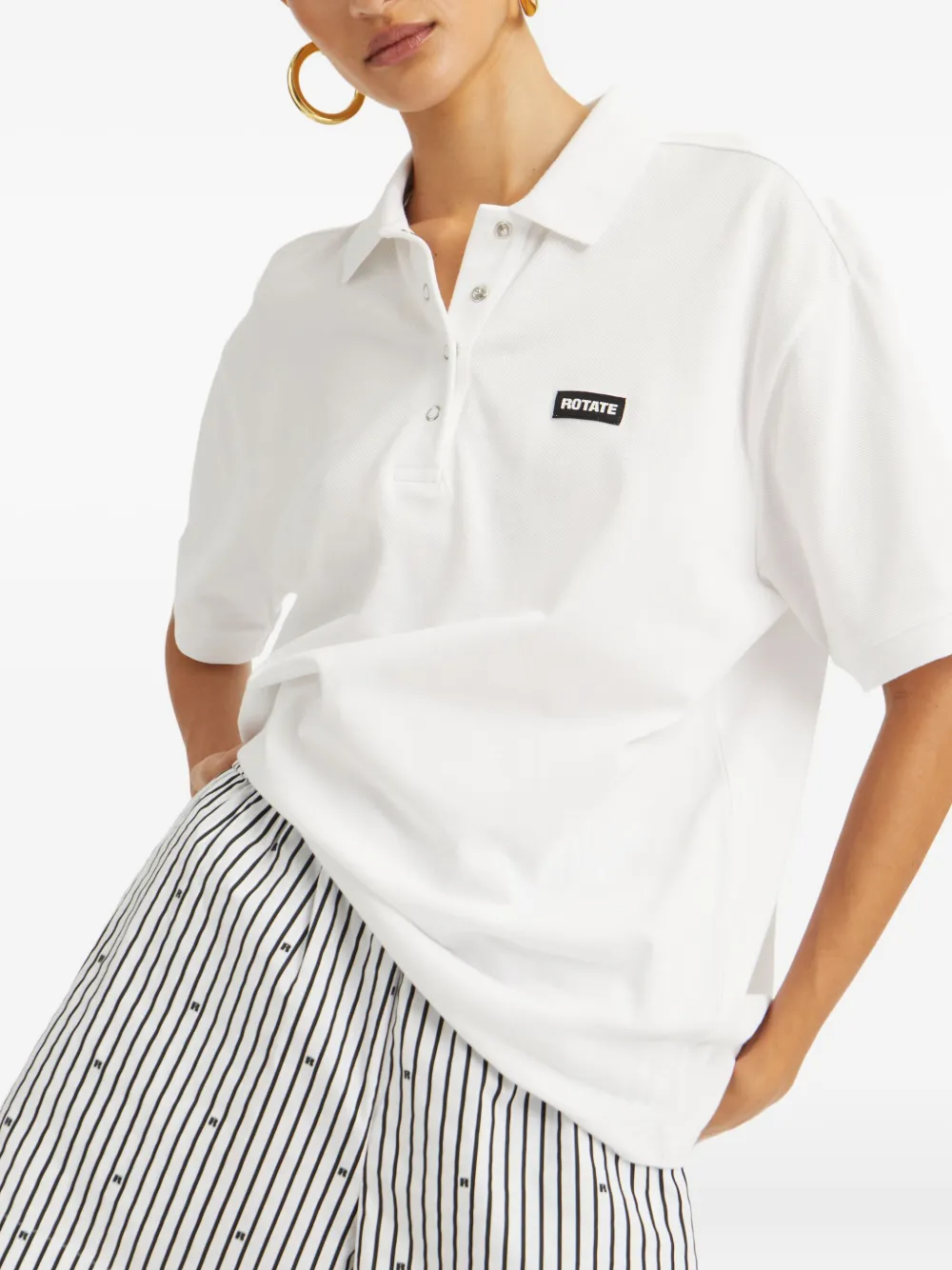 ROTATE BIRGER CHRISTENSEN Gestreepte shorts Wit