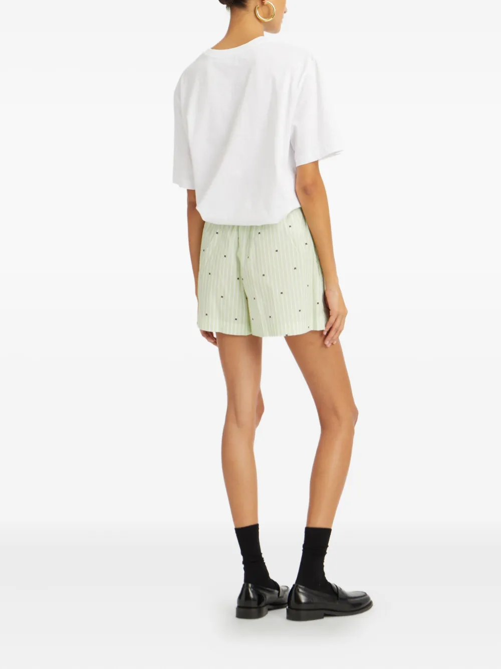 ROTATE BIRGER CHRISTENSEN Gestreepte shorts Groen