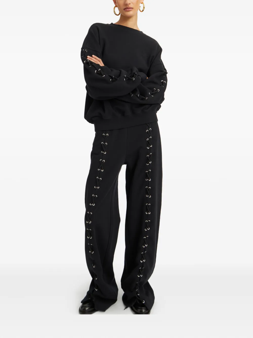 ROTATE BIRGER CHRISTENSEN Trainingsbroek met veterdetail Zwart
