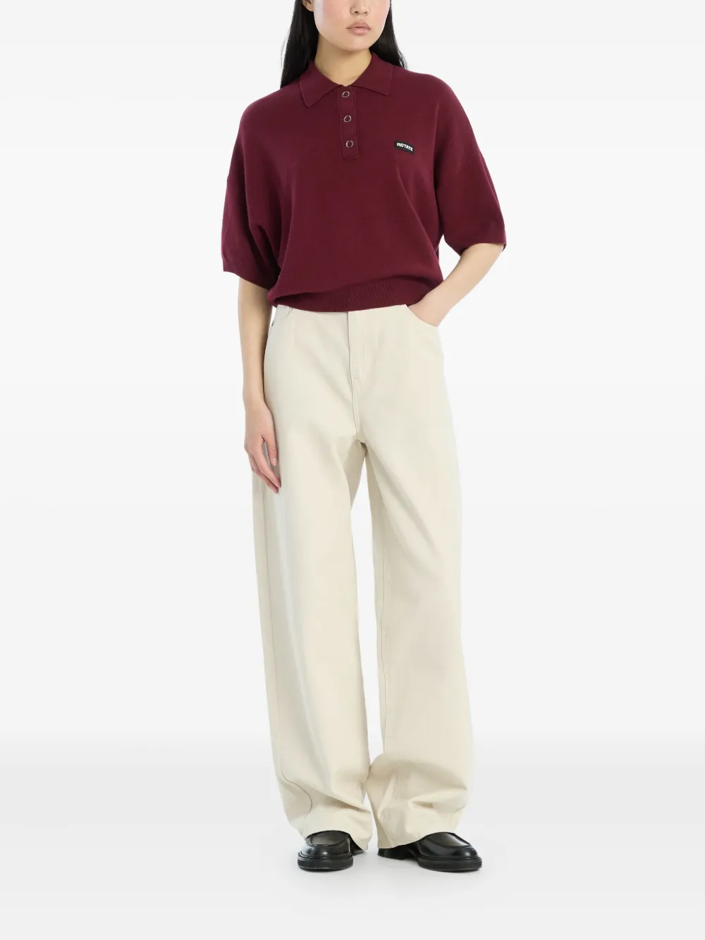 ROTATE BIRGER CHRISTENSEN logo-patch polo top | Polo Tops | Image 2