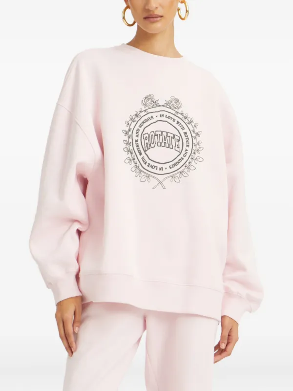 ROTATE BIRGER CHRISTENSEN Logo Embroidery Sweatshirt Pink