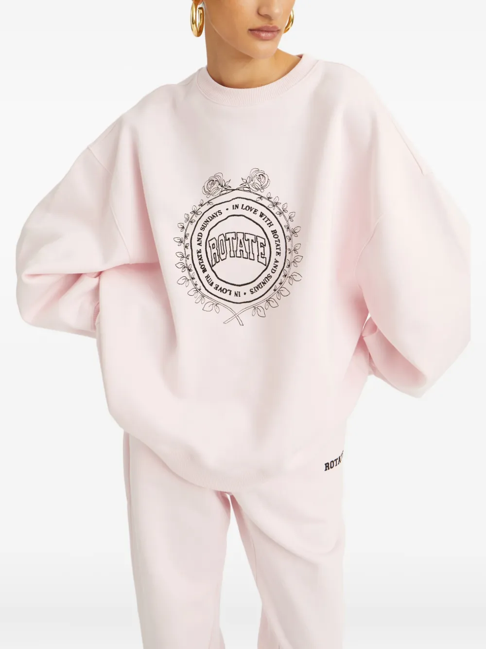 ROTATE BIRGER CHRISTENSEN Sweater met geborduurd logo Roze