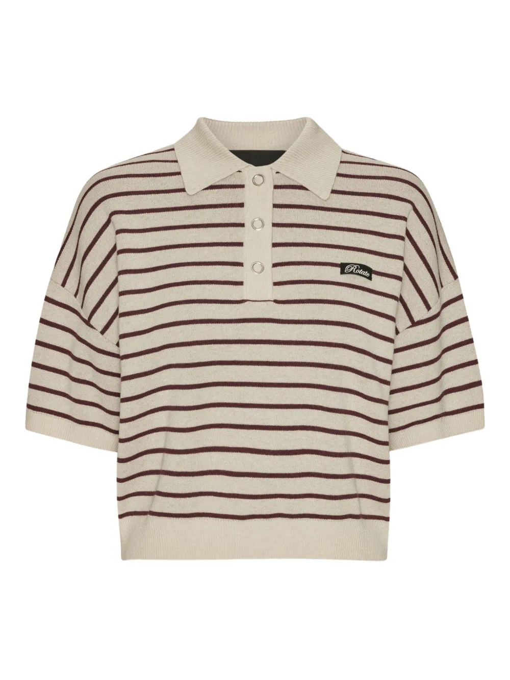 ROTATE BIRGER CHRISTENSEN striped polo top | Nude | Image 1