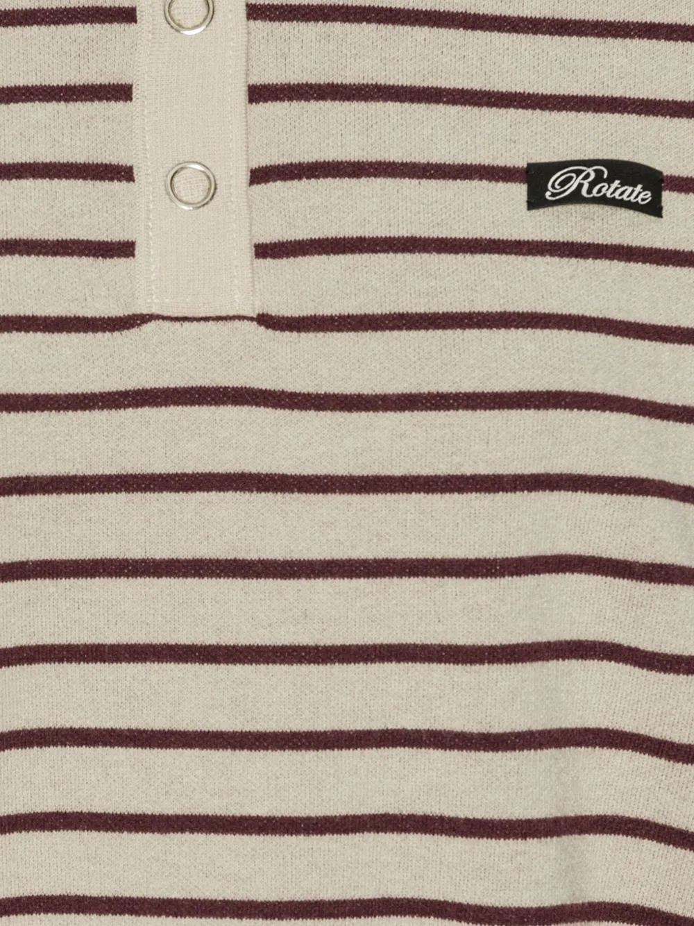 ROTATE BIRGER CHRISTENSEN striped polo top Beige