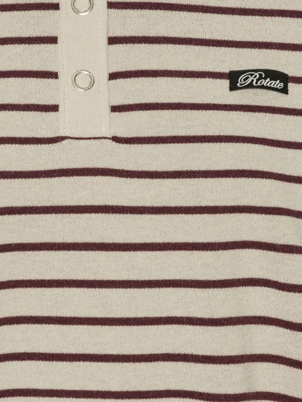 【関税&送料込】Rotate Birger Christensen Cotton Polo Long Sleeve T-shirt Bright White - ROTATE Birger Christensen