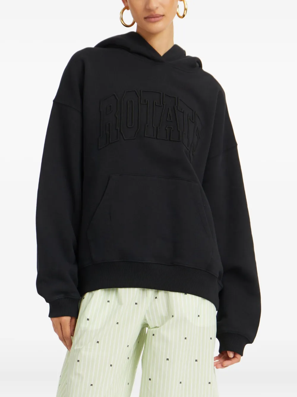 ROTATE BIRGER CHRISTENSEN Hoodie met geborduurd logo Zwart