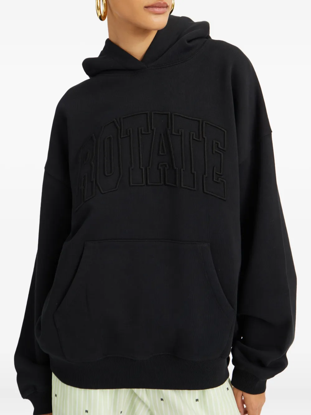 ROTATE BIRGER CHRISTENSEN Hoodie met geborduurd logo Zwart
