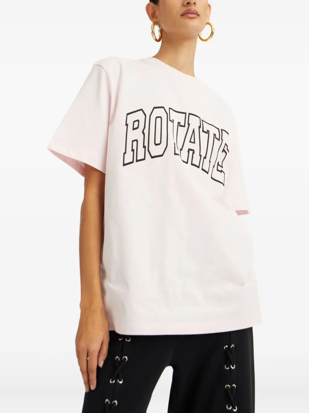 ROTATE BIRGER CHRISTENSEN logo print T-shirt Roze