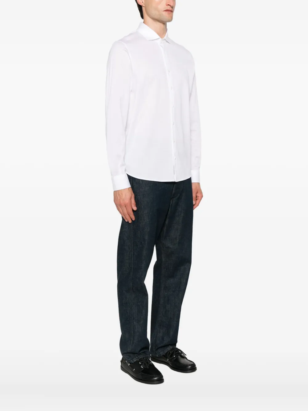 Gran Sasso Long-sleeve Button-down Shirt In White