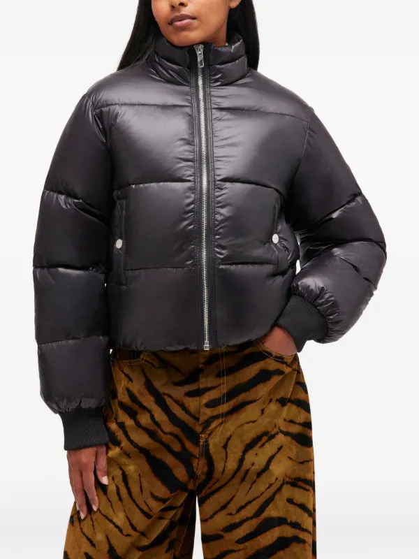 GANNI ジップ パデッドジャケット | ブラック | FARFETCH JP