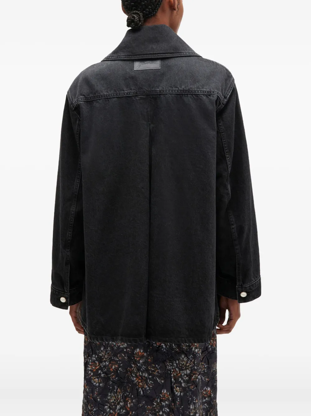 GANNI Denim jack met knopen Zwart