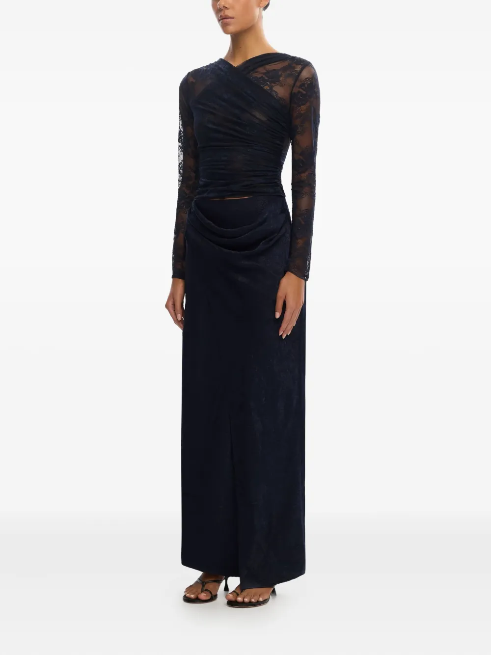 Significant Other Nida Draped Maxi Skirt In Blue