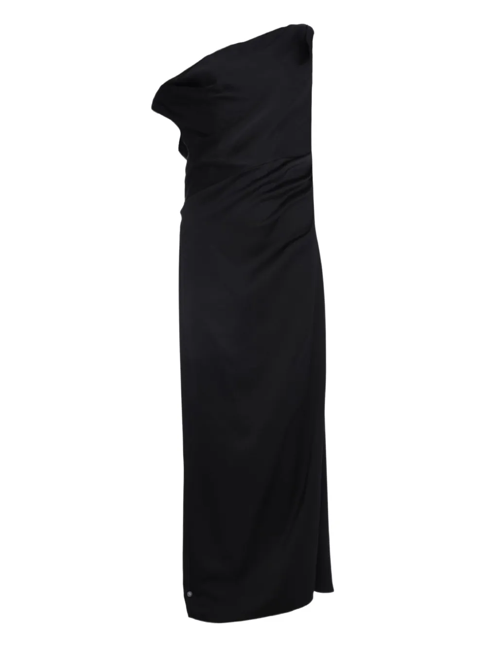 Significant Other Alyssa Draped One-shoulder Maxi Dress In Black