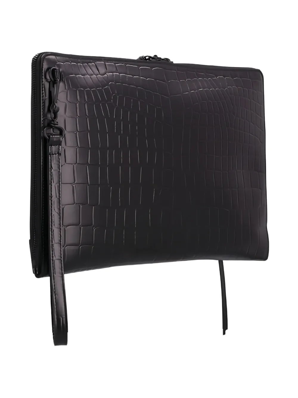 Balenciaga crocodile-embossed clutch bag Zwart