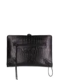 Balenciaga crocodile-embossed clutch bag - Black