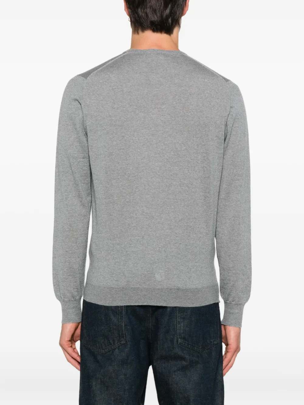 Gran Sasso V-neck Wool Sweater In Gray