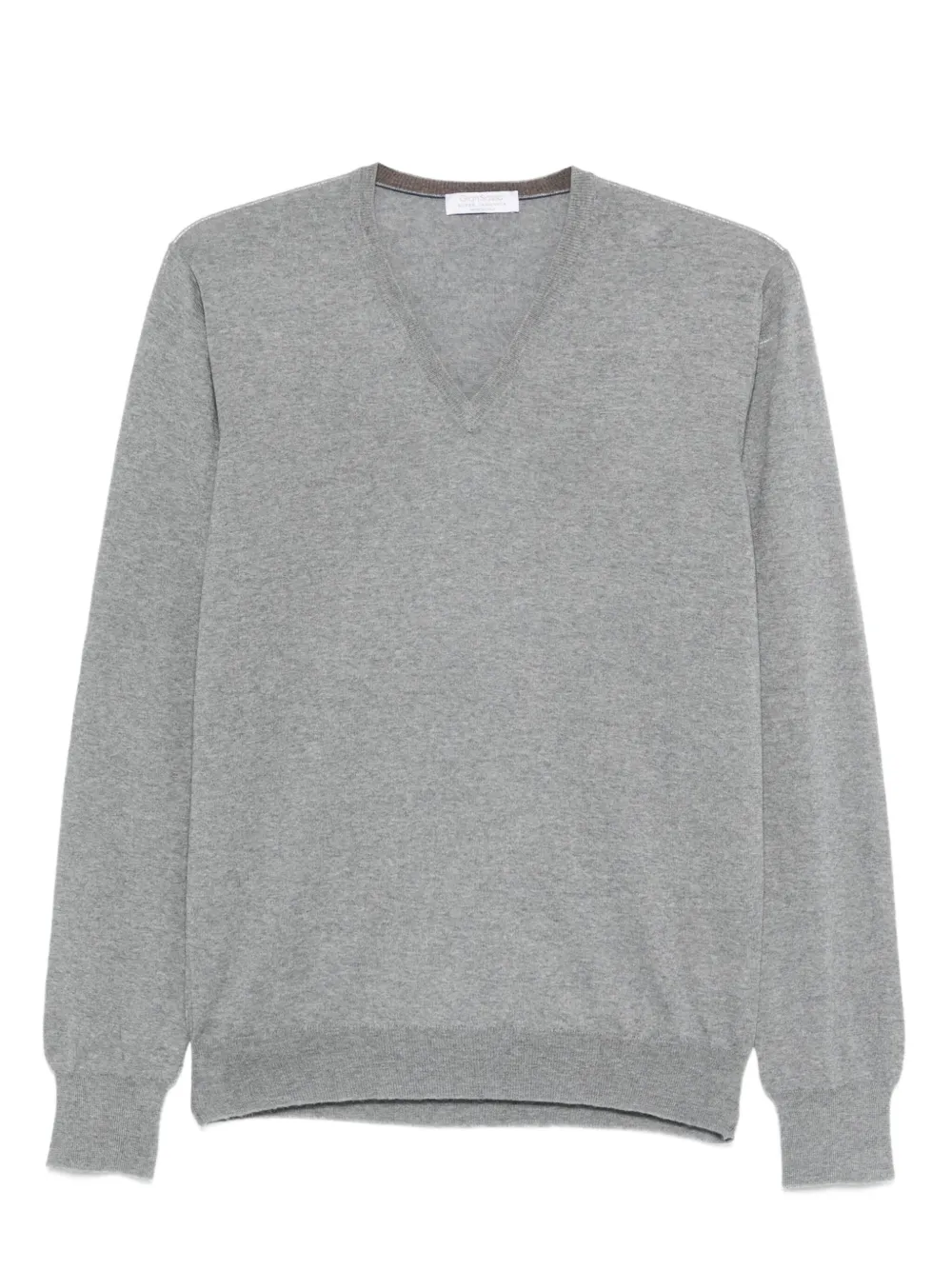 Gran Sasso V-neck Wool Sweater In Gray