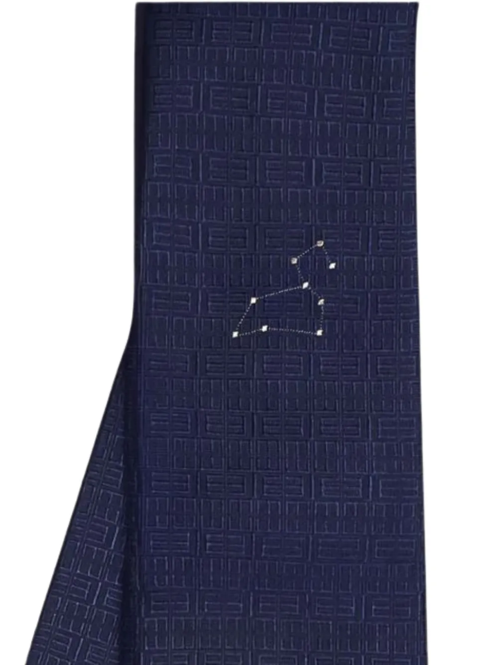 Elios Milano Stropdas met geometrisch patroon en leeuw Blauw