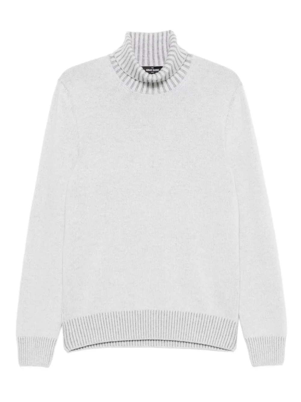 Gran Sasso Ribbed-knit Turtleneck Sweater In Gray
