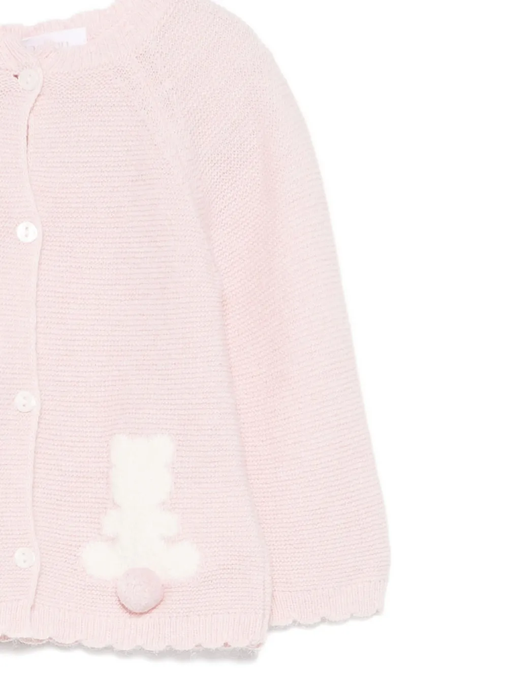Patachou Teddy-detail Cardigan In Pink
