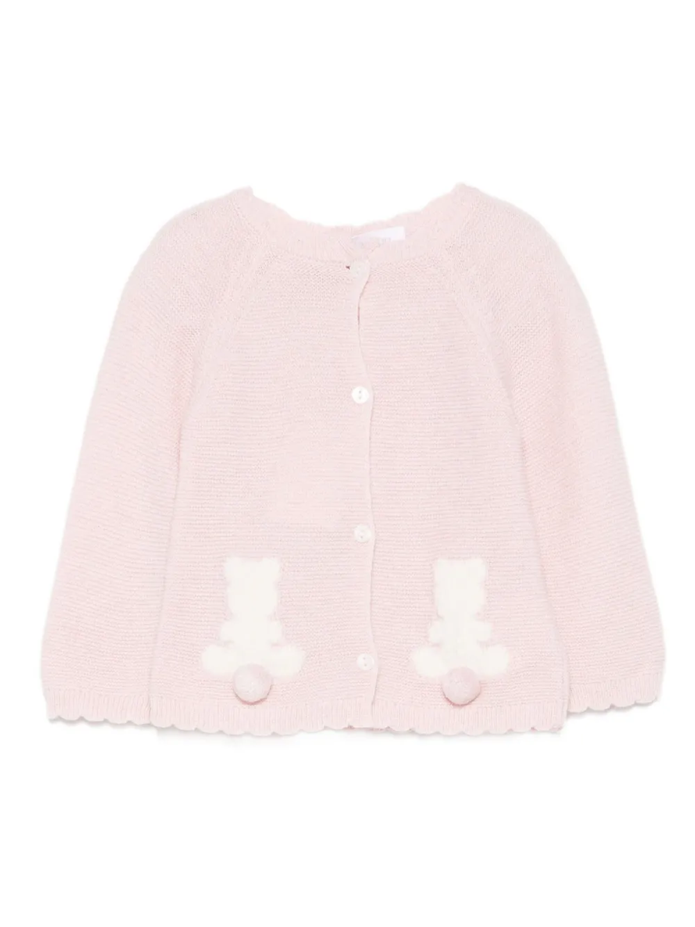 Patachou teddy-detail cardigan | Pink | Image 1