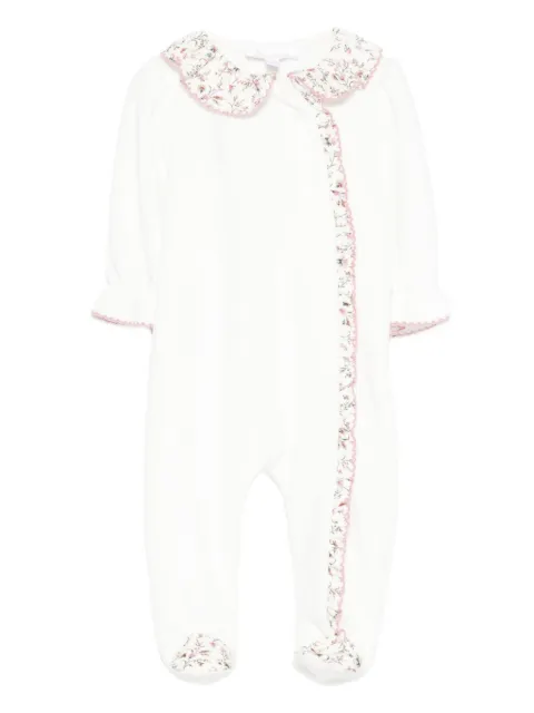 Patachou floral-collar ruffled pajama