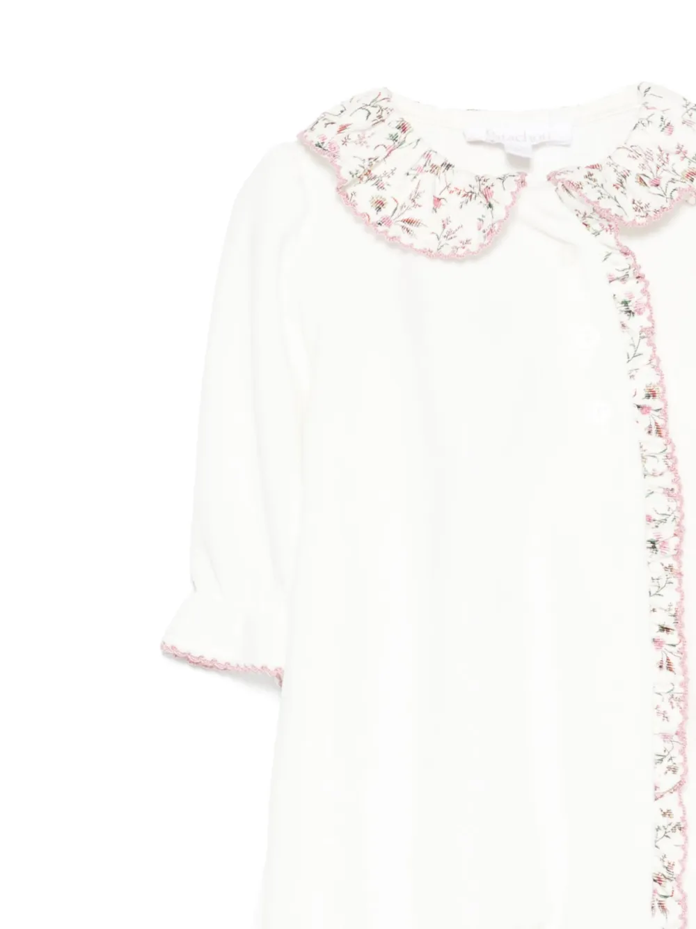 Patachou Floral-collar Ruffled Pajama In White