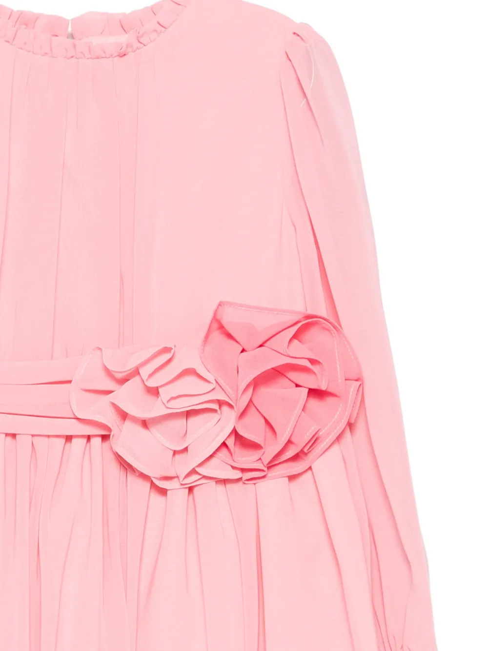 Patachou Geplooide jurk verfraaid met roos Roze