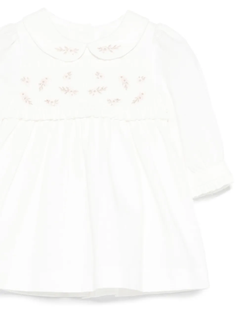 Patachou Embroidered Smocked Dress In Neutral