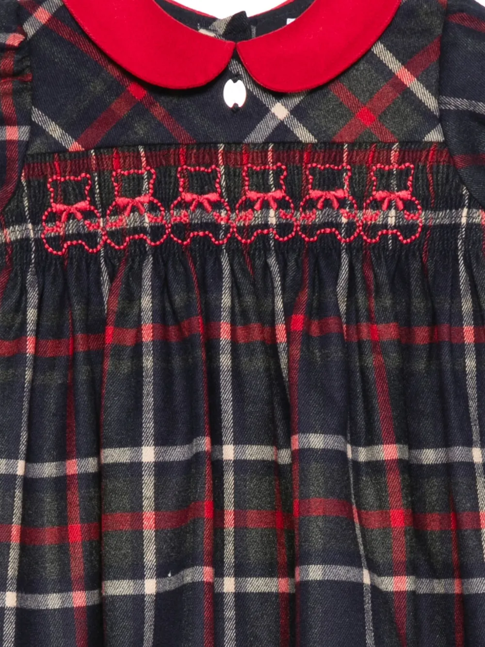 Patachou Plaid Smocked Dress In Red