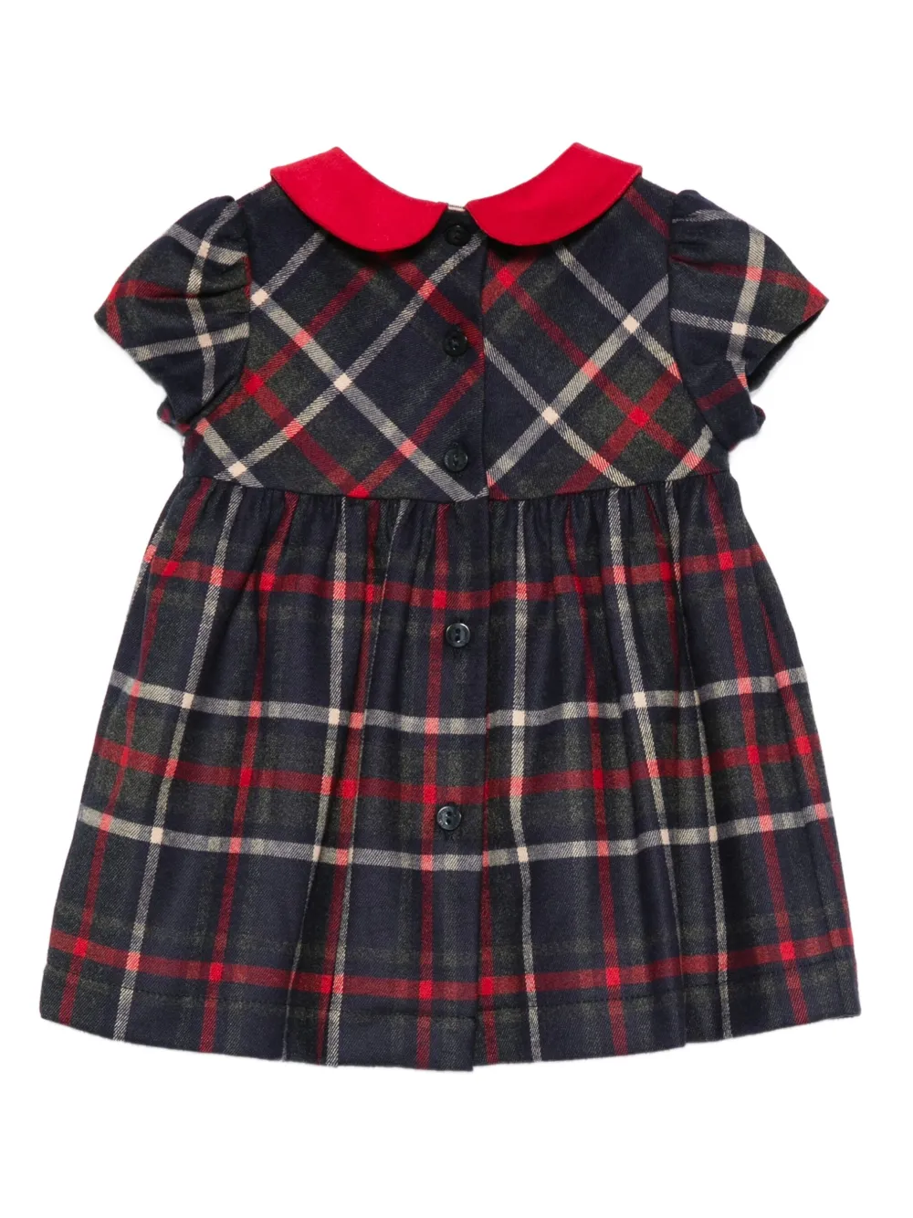 Patachou Plaid Smocked Dress In Red