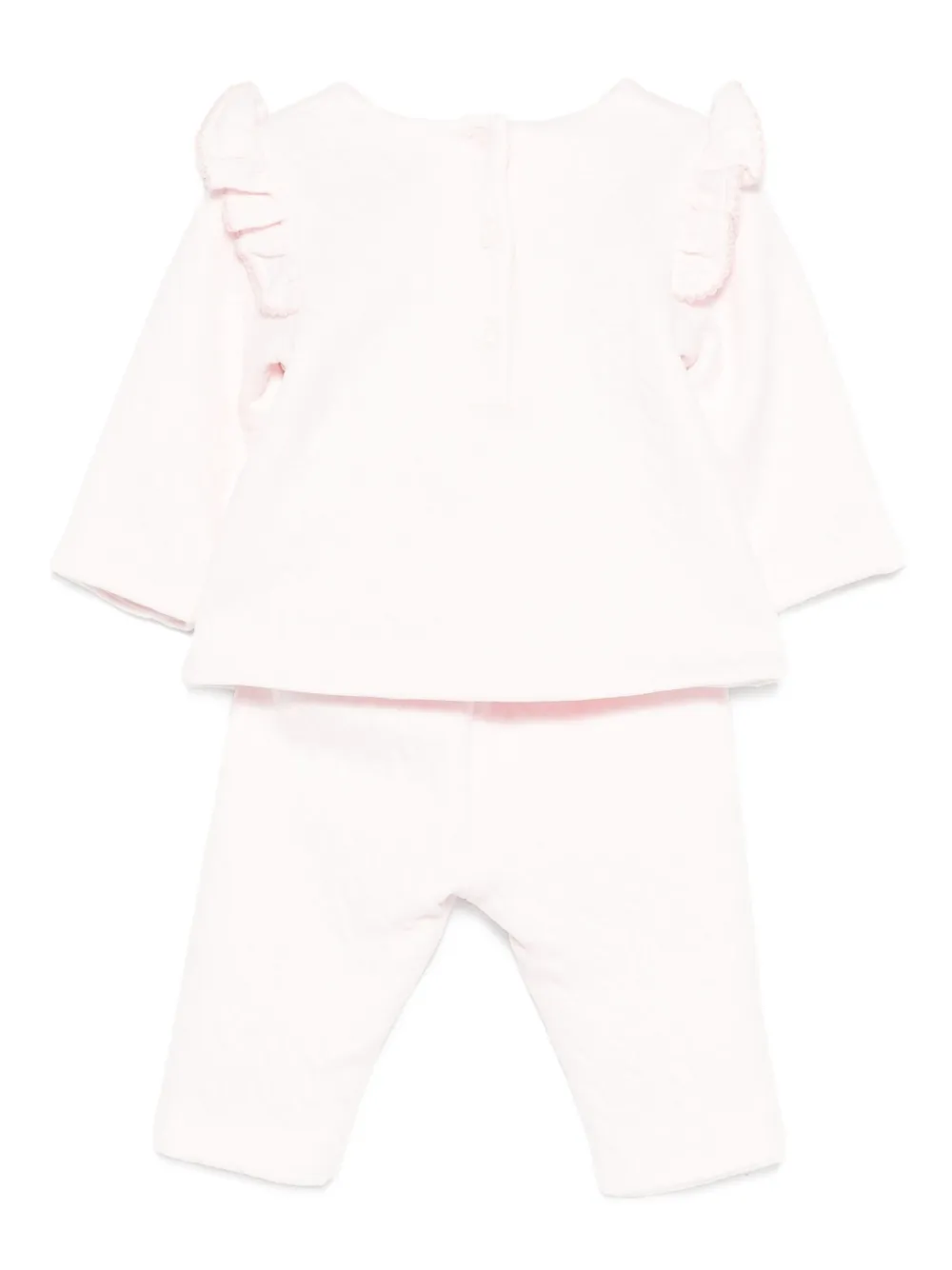 Patachou Embroidered-bear Ruffled-details Trousers (set Of Two) In Pink