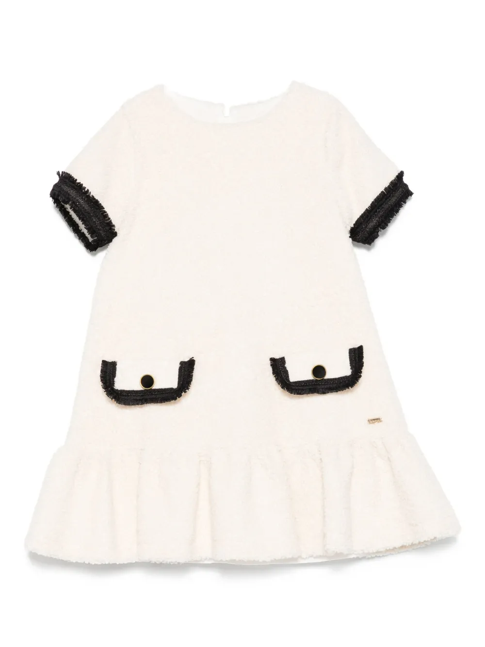 Patachou frill-trimmed pocket dress | Neutrals | Image 1